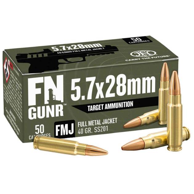 FN GUNR 5.7x28mm 40gr FMJ Handgun Ammo - 50 Rounds