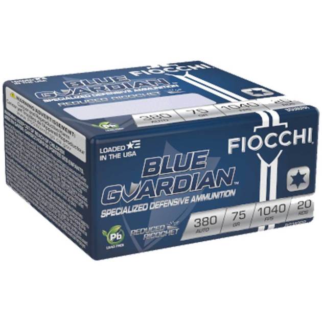 Fiocchi Blue Guardian 380 Auto (ACP) 75gr RRHP Handgun Ammo - 20 Rounds