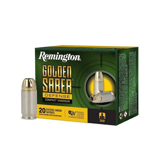 Remington Golden Saber Defense Compact 380 Auto (ACP) 102gr BJHP Handgun Ammo - 20 Rounds