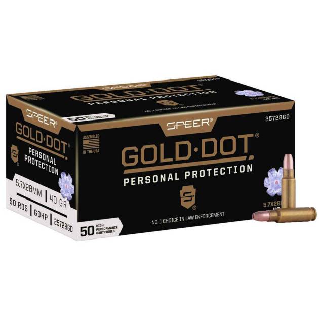 Speer Gold Dot 5.7x28mm 40gr HP Handgun Ammo - 50 Rounds