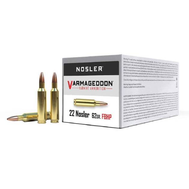 Nosler Varmageddon 22 Nosler 62gr FBHP Rifle Ammo - 50 Rounds