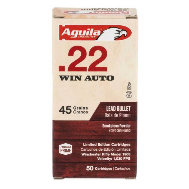 Aguila 22 Winchester Automatic 45gr LRN Rimfire Ammo - 50 Rounds