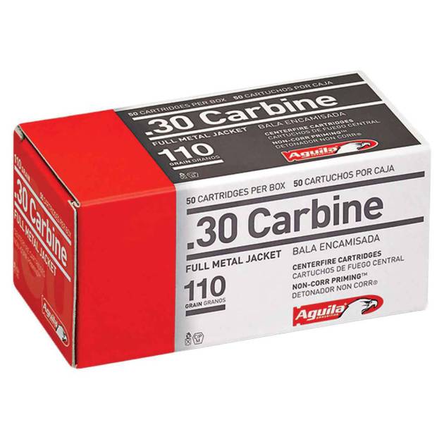 Aguila 30 Carbine 110gr FMJ Rifle Ammo - 50 Rounds