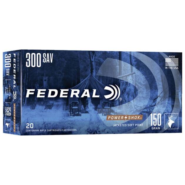 Federal Power-Shok 300 Savage 150gr SP Rifle Ammo - 20 Rounds