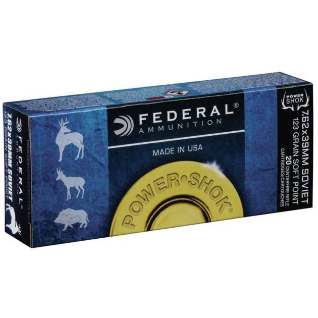Federal Power Shok 7.62x39mm 123gr JSP Rifle Ammo - 20 Rounds