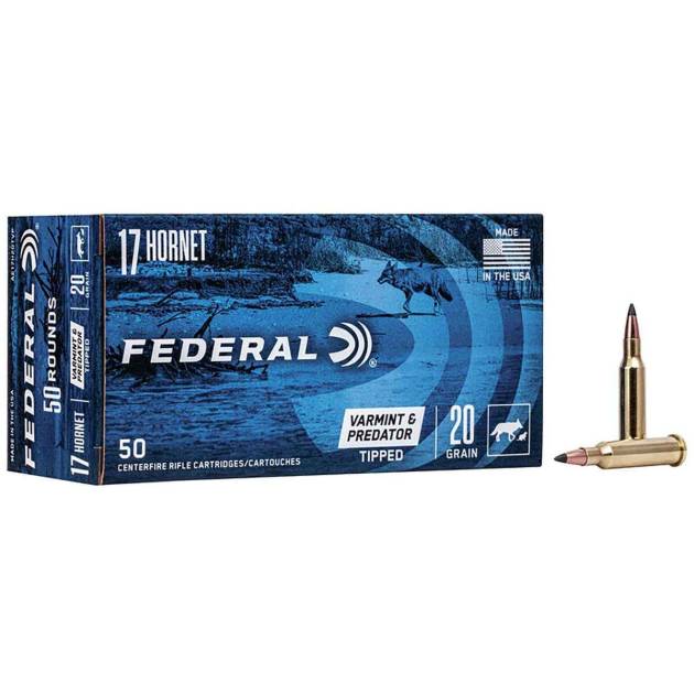 Federal Varmint & Predator 17 Hornet 20gr Tipped Centerfire Ammo - 50 Rounds