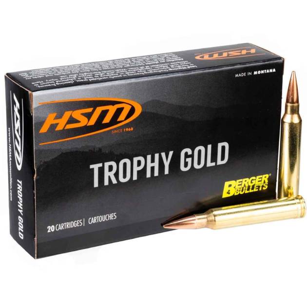 HSM Trophy Gold 300 Winchester Magnum 168gr VLD Rifle Ammo - 20 Rounds