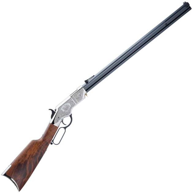 Henry Original Silver Deluxe Engraved 44-40 Winchester Polished/Blued Lever Action Rifle - 24.5in