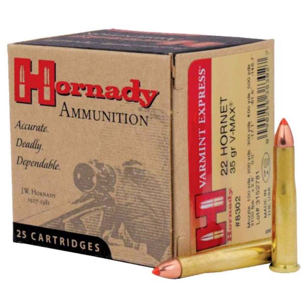 Hornady Varmint Express 22 Hornet 35gr V Max Rifle Ammo - 20 Rounds