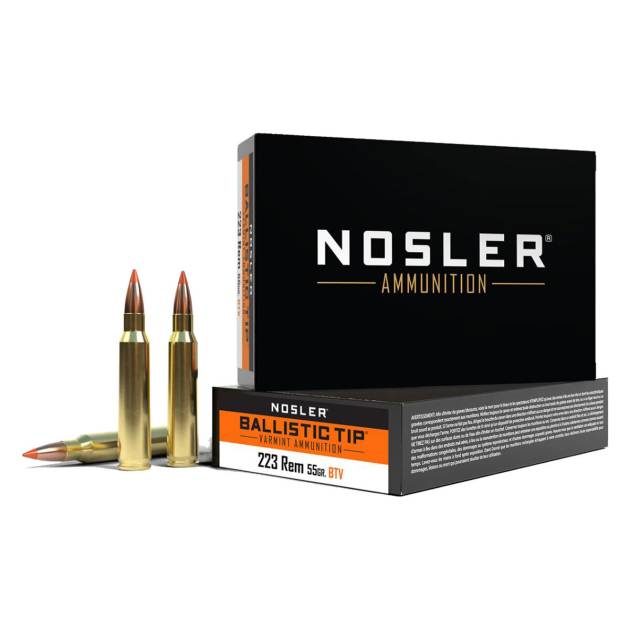 Nosler 223 Remington 55gr Ballistic Tip Varmint Rifle Ammo - 20 Rounds