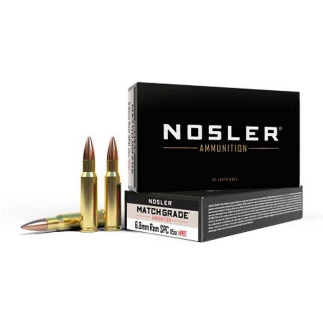 Nosler 6.8mm Remington SPC 115gr Match Grade Rifle Ammo - 20 Rounds