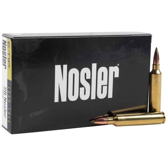 Nosler E-Tip Lead-Free 28 Nosler 150gr E-Tip Rifle Ammo - 20 Rounds