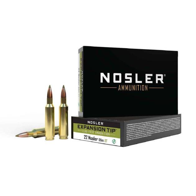 Nosler Expansion Tip 22 Nosler 55gr TPFMJ Rifle Ammo - 20 Rounds