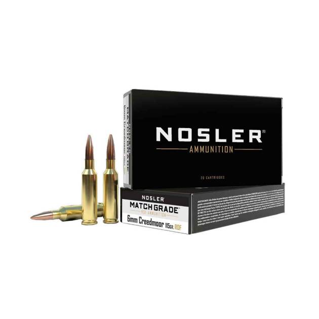 Nosler Match Grade 6mm Creedmoor 115gr RDF HBPT Centerfire Rifle Ammo - 20 Rounds