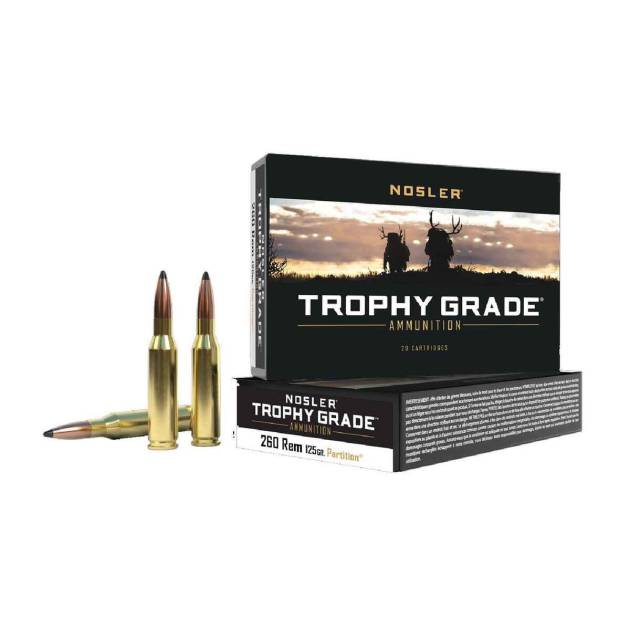Nosler Trophy Grade 260 Remington 125gr FMJSP Rifle Ammo - 20 Rounds