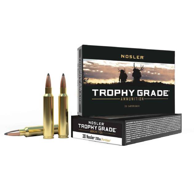 Nosler Trophy Grade 30 Nosler 200gr FMJSP Rifle Ammo - 20 Rounds
