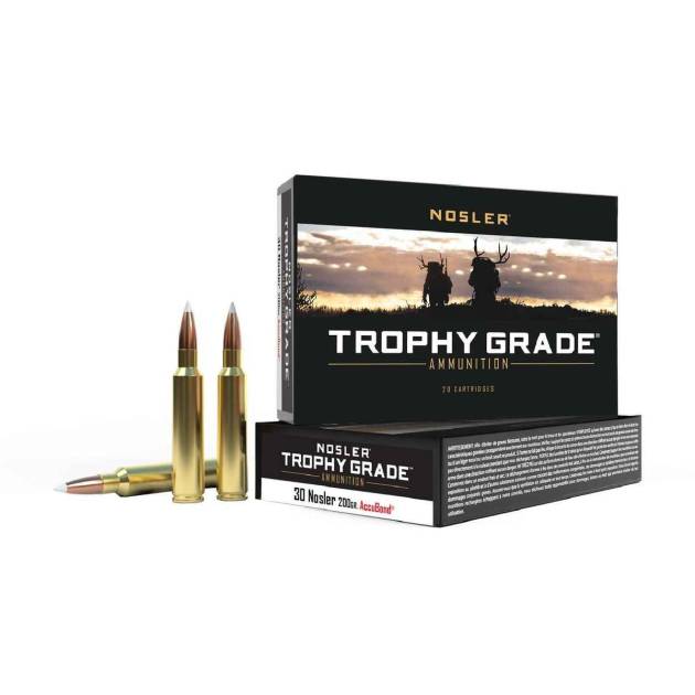 Nosler 30 Nosler 180gr Accubond Trophy Grade Rifle Ammo - 20 Rounds