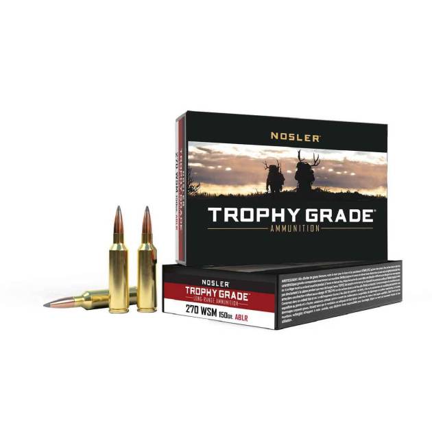 Nosler Trophy Grade Long Range 270 WSM (Winchester Short Mag) 150gr Accubond Rifle Ammo - 20 Rounds