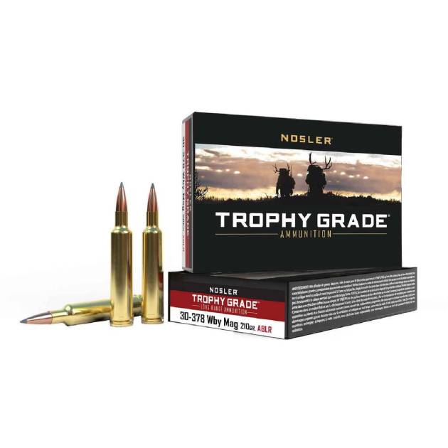 Nosler Trophy Grade Long Range 30-378 Weatherby Magnum 210gr Accubond Rifle Ammo - 20 Rounds