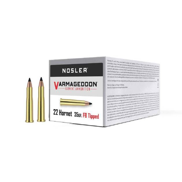 Nosler Varmageddon 22 Hornet 35gr FBT Rimfire Rifle Ammo - 50 Rounds