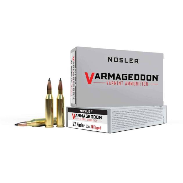 Nosler Varmageddon 22 Nosler 53gr FB Tipped Rifle Ammo - 20 Rounds
