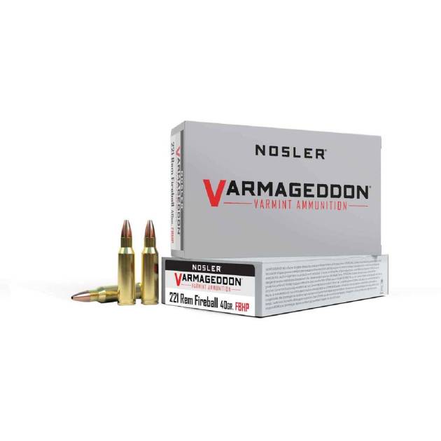 Nosler Varmageddon 221 Remington Fireball 40gr FBHP Centerfire Rifle Ammo - 20 Rounds