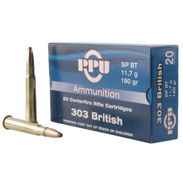 PPU Standard Rifle 303 British 180gr SPBT Rifle Ammo - 20 rounds