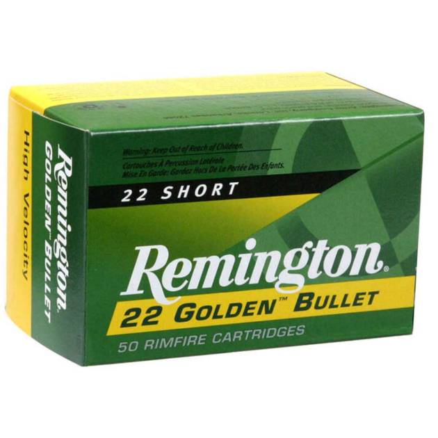 Remington Golden Bullet 22 Short 29gr PLRN Rimfire Ammo - 50 Rounds
