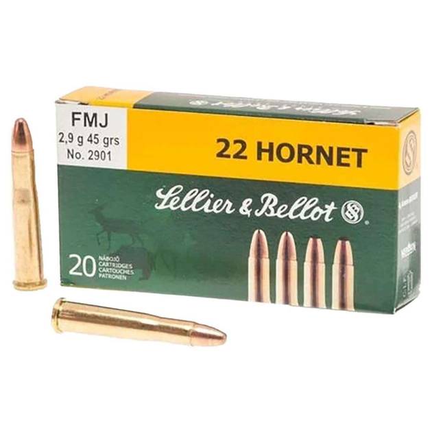 Sellier & Bellot 22 Hornet 45gr FMJ Rifle Ammo - 20 Rounds
