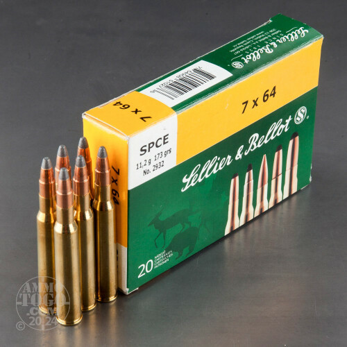Sellier & Bellot 7x64mm Brenneke 173gr SPCE Rifle Ammo - 20 Rounds