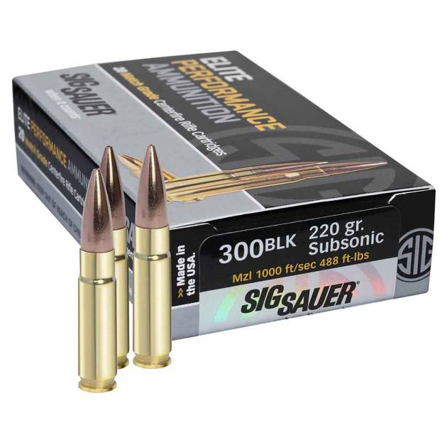 Sig Sauer Marksman Elite Match Grade 300 AAC Blackout 220gr OTM Centerfire Rifle Ammo - 20 Rounds