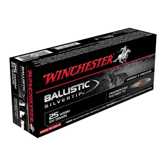Winchester Ballistic Silvertip 25 WSSM (Winchester Super Short Mag) 85gr Rifle Ammo - 20 Rounds