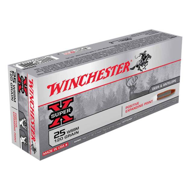 Winchester Super-X 25 WSSM (Winchester Super Short Mag) 120gr PEP Rifle Ammo - 20 Rounds