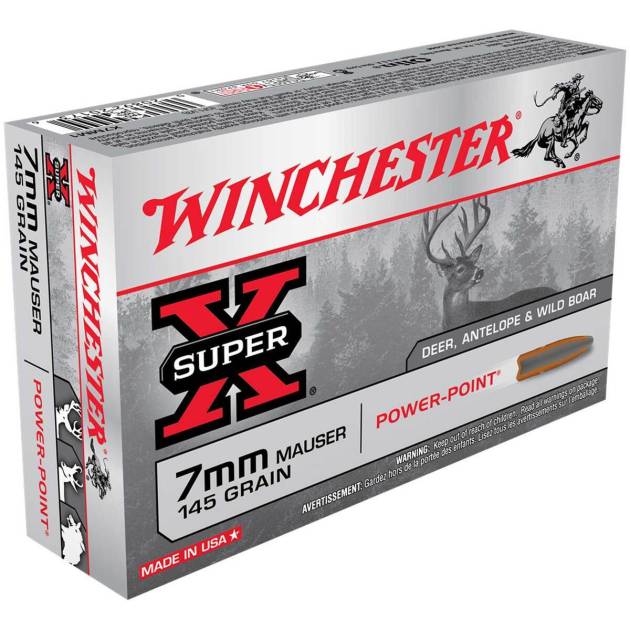 Winchester Super X 7mm Mauser (7x57mm Mauser) 145gr PP Rifle Ammo - 20 Rounds