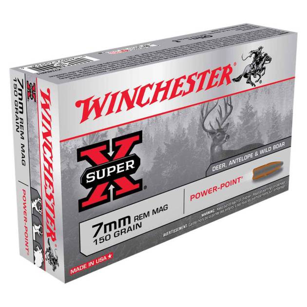 Winchester Super-X 7mm Remington Magnum 150gr PP Rifle Ammo - 20 Rounds