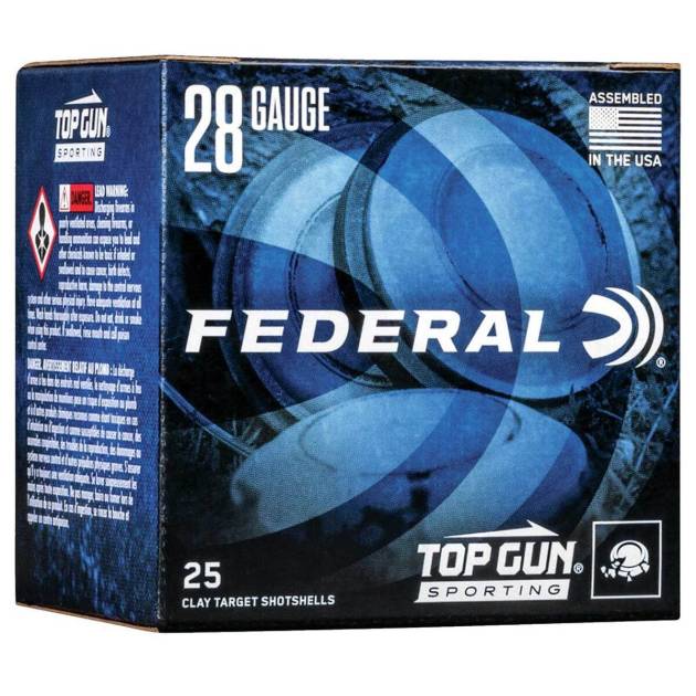 Federal Top Gun Sporting 28 Gauge 2-3/4in #9 3/4oz Target Shotshells - 25 Rounds