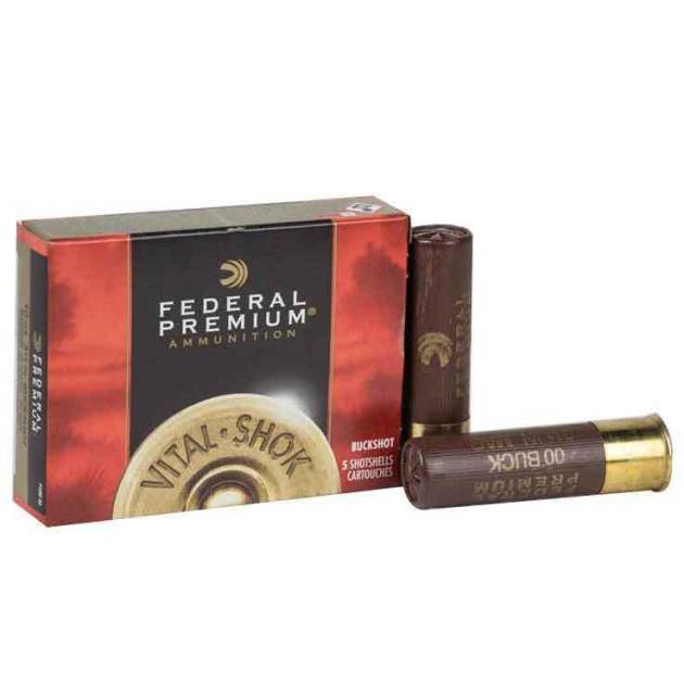 Federal Vital-Shok 10 Gauge 3-1/2in 00 Buck Buckshot Shotshells - 5 Rounds