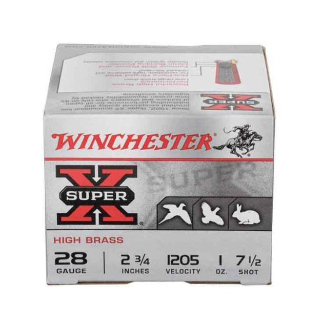 Winchester Super-X 28 Gauge 2-3/4in #7.5 1oz Upland Shotshells - 25 Rounds
