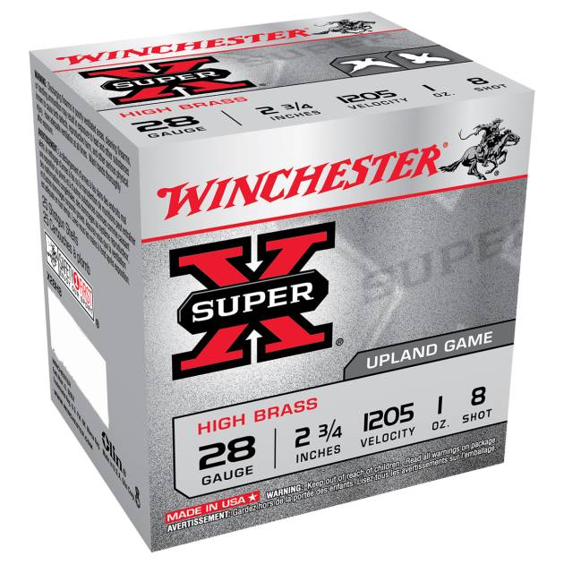 Winchester Super X 28 Gauge 2-3/4in #8 1oz Upland Shotshells - 25 Rounds